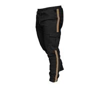 Pantaloni cargo da uomo tinta unita casual sport allentati gamba dritta pantaloni cargo pantaloni della tuta da uomo, Nero , XL