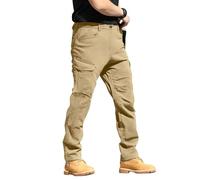 Pantaloni cargo da uomo, tinta unita, pantaloni da caccia, comodi, per attività all'aria aperta, con tasche e bottoni, pantaloni da alpinismo, casual, pantaloni cargo leggeri, impermeabili, pantaloni