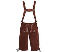 Pantaloni cargo da uomo tradizionali etnici per festival della birra costume ricamato bretelle a scacchi camicia folk art fantasia pantaloni cerimoniali con dettagli culturali, Caff, M