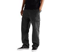 Pantaloni cargo da uomo UK da lavoro neri da uomo pantaloni chino larghi con tasche multiple con coulisse pantaloni da esterno durevoli casual tinta unita joggers per escursioni all'aperto campeggio
