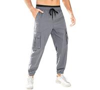 Pantaloni Cargo da Uomo UK - Pantaloni da Tuta Elasticizzati Slim Fit Casual Joggers Kaki con Polsini Pantaloni da Combattimento Mimetici Militari da Lavoro Abbigliamento da Lavoro Outdoor Pantaloni