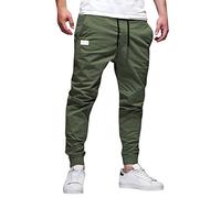 Pantaloni Cargo da Uomo UK - Pantaloni della Tuta Elasticizzati Slim Fit Pantaloni Casual Joggers Cachi con Polsini Pantaloni da Combattimento Mimetici Militari Pantaloni da Lavoro Abbigliamento da