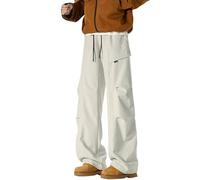 Pantaloni cargo invernali da uomo, taglie grandi, antivento, con tasche multiple, gamba dritta, in pile, con imbottitura termica, per attività all'aria aperta, in pile, con elastico in vita con