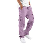 Pantaloni cargo larghi mimetici da uomo, pantaloni da combattimento casual in vita colorati pantaloni sportivi in tessuto con corda per piedi pantaloni cargo da strada solidi per escursioni all'aperto