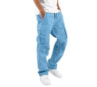 Pantaloni cargo larghi mimetici da uomo, pantaloni da combattimento casual in vita colorati pantaloni sportivi in tessuto con corda per piedi pantaloni cargo da strada solidi per escursioni all'aperto