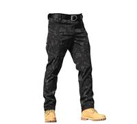 Pantaloni cargo mimetici da uomo bianchi - Multi tasche pantaloni da lavoro per attività all'aria aperta, da uomo, a vita alta, da trekking, per il tempo libero, elasticizzati, in vita cargo, leggeri