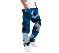 Pantaloni cargo mimetici da uomo, stampa mimetica, pantaloni della tuta da lavoro con multitasche, pantaloni cargo da combattimento, leggeri e comodi, pantaloni a gamba dritta, per allenamento