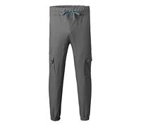 Pantaloni cargo mimetici slim fit da uomo pantaloni corti da uomo cargo casual colore tether pantaloni autunnali pantaloni per escursioni all'aperto lavoro viaggi passeggiate golf, Grigio scuro, XXL