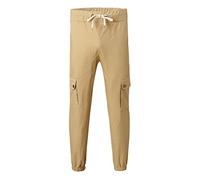 Pantaloni cargo mimetici slim fit da uomo pantaloni corti da uomo cargo casual colore tether pantaloni autunnali pantaloni per escursioni all'aperto lavoro viaggi passeggiate golf, cachi, M