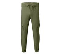 Pantaloni cargo mimetici slim fit da uomo pantaloni corti da uomo cargo casual colore tether pantaloni autunnali pantaloni per escursioni all'aperto lavoro viaggi passeggiate golf, Verde militare, 3XL