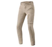 Revit Chino Terry Zip Skinny Pantaloni tessili per motociclette, Sabbia, Taglia 34/32