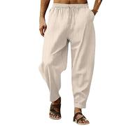 Pantaloni cargo neri Casual Pantaloni Con Tinta Unita A Righe Elastiche Lose Pantaloni Moda Pantaloni Pantaloni Pantaloni Da Jogging Laude Uomo, Kh1, 3XL