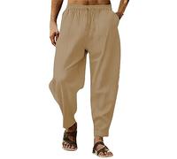 Pantaloni cargo neri Casual Pantaloni Con Tinta Unita A Righe Elastiche Lose Pantaloni Moda Pantaloni Pantaloni Pantaloni Da Jogging Laude Uomo, Kh2, XXL