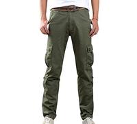 Pantaloni Cargo Uomo con Tasche Laterali Pantaloni Militari Tasconi Larghi Pantaloni Militare Elasticizzati Trekking Baggy Slim Skinny Oversize Classici Casual Calzoni Taglie Forti Vintage Verde 31