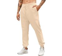 Pantaloni Cargo Uomo Elasticizzati, Pantaloni casual da uomo, tinta unita, jogger con tasche oblique, vestibilità ampia, per l'uso quotidiano, autunno inverno, comodi e non elasticizzati. (Beige, XXL)