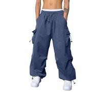 Pantaloni Cargo Uomo Estivi Pantalone Uomo Cargo Leggero Elastico in Vita Casual Tinta Unita Pantaloni Lunghi Streetwear Hip Hop Vintage Pantalone Gamba Larga Multitasche Baggy Y2k Track Pants