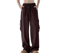 Pantaloni Cargo Uomo Moda Casual vestibilità Confortevole Tessuto Tecnico Traspirante Multitasche Design Moderno Stile Streetwear Elegante Ampia Gamba Ideale Giornata Libera (M)
