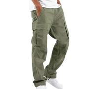 Pantaloni Cargo Uomo Tactical Cargo Pants Uomo Pantaloni da Lavoro Multitasche Tattici Lunghi Taglie Forti Uomo Cargo Jogging Trousers Outdoor Work Pants Pantaloni Tasche Laterali Casual Uomo Verde