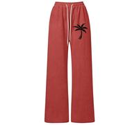 Pantaloni Casual Bambina a Gamba Dritta, Comodi e Morbidi, Perfetti per Tutti i Giorni, Ideali per Giocare, Andare a Scuola e per l'uso Quotidiano. (Red, 6-7 Years)