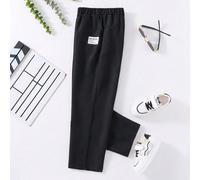 Pantaloni casual con design a patta con lettera per ragazzi pre-adolescenti, adatti per la scuola, l'università e lo sport 8Y,9Y,10Y,11-12Y,13-14YLettere,Colore unicoTessuto