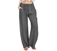 Pantaloni casual da donna Chino Athletic Joggers Soft Sport Elastico Lavoro Lucido Ufficio Pulsante Scuro con Tasche Pantaloni da tuta leggeri, Grigio scuro, 4XL