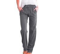Pantaloni casual da donna jeans con tasche con cintura bella asciugatura donna palestra pantaloni tuta tuta fantasia compressione ricamato mimetico sciolto, Grigio scuro, 3XL