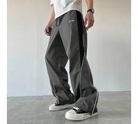 Pantaloni casual da uomo con coulisse e gamba dritta, colore a blocchi, pantaloni della tuta dritti e larghi con patchwork nero, adatti per l'autunno e il football L,M,S,XL,XS,XXLBlocchi di colore,Let