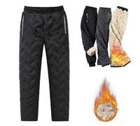 Pantaloni casual da uomo con elastico in vita, foderati in pile, invernali, termici, caldi, con tasche con cerniera, tinta unita, pantaloni termici imbottiti con risvolto, pantaloni sportivi, BK2, 5XL