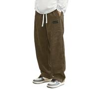 Pantaloni casual da uomo in velluto a coste, taglio classico, comodi, con tasche, tessuto testurizzato morbido, ideali per un uso quotidiano sportivo o tempo libero