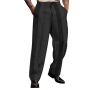 Pantaloni Casual da Uomo, Larghi, Lunghi, con Chiusura a Bottoni e Design Stampato, per l'uso Quotidiano, in Tessuto Comodo e Non Elasticizzato, Adatti a Tutte Le Stagioni. (Black, XXXL)