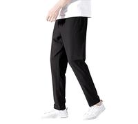 Pantaloni casual da uomo Pantaloni Casual 2024 Moda Mens Guard Pants Loose Ice Silk Solid Sports Leggings Casual Pantaloni Uomo, Nero , 3XL