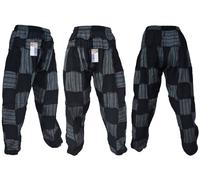 Pantaloni Casual In Cotone Stonewashed Da Uomo In Patchwork Elasticizzati Hippie