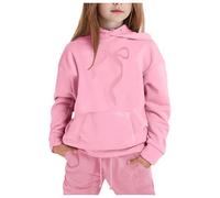 Pantaloni Casual In Felpa da Ragazze Completi di Pantaloni Casual Sportivi a Blocchi di Colore Autunno e Inverno Tinta Unita Tinta Unita Pigiama Bambina Caldo Cotone Pigiama a Maniche Lunghe Set