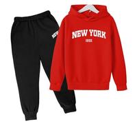 Pantaloni Casual In Felpa da Ragazze Completi Ginnastica Manica Lunga Jogging Set Felpa a Manica Lunga e Pantaloni di Pigiami per Bambini Carini Tinta Unita Vestiti Invernali Bimba Regalo