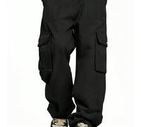 Pantaloni casual larghi e ampi da uomo con tasche multiple, chiusura con patta e dettagli vintage da abbigliamento da lavoro americano L,M,S,XL,XXLColore unicoTessuto intrecciato