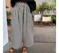 Pantaloni casual larghi e diritti per ragazze, pantaloni versatili per l'estate per ragazze più grandi 6Y,7Y,8Y,9Y,4Y,5YGeometricoPoliestere