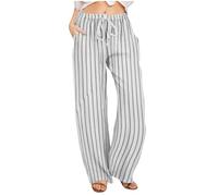 Pantaloni casual per brunch jeans multicolore a vita alta vestito elastico donne d'affari comodo plaid floreale bella data paese, Wh1, L