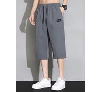 Pantaloni Casual Sette Quarti Poliestere Quick Dry(Dark Gray XXXXL) | Tessuto ice silk, per ultra leggero, traspirante, ideale estate, comfort il giorno