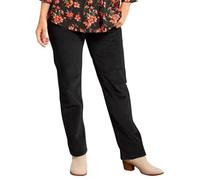 Pantaloni Chantier, pantaloni casual da donna, temperamento, tinta unita, elastico in vita, a righe, gamba dritta, pantaloni neri lucidi, Le Noir, S