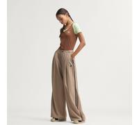 PANTALONI CHECKS TROUSER LOOSE Crystal Linen / Aurora Coffee / Orbit Green / Vermillion M