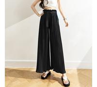 Pantaloni Chiffon Piegati Donna Culotte Ruffle Ampio Loose Con Cintura