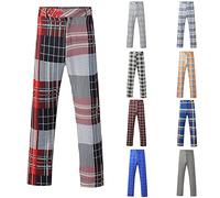 Pantaloni chino da uomo, aderenti, elasticizzati, in granito grigio granito, pantaloni da golf, slim fit, pantaloni formali, pantaloni da lavoro piatti frontali con tasche, pantaloni a quadri, da uomo