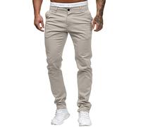 Pantaloni chino da uomo, casual, elasticizzati, in cotone, aderenti, comodi, leggeri, da rugby, jogging, attività all'aperto, per campeggio, escursionismo, trekking e arrampicata, cachi, M
