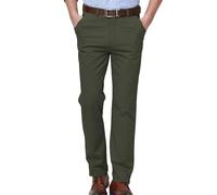 Pantaloni chino da uomo in cotone, vestibilità comoda, gamba dritta, casual, da lavoro, estivi, per ufficio, tempo libero, abbigliamento da lavoro elasticizzato, Verde, 5XL