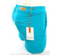 Pantaloni Chino Happy Donna Joy Turchese Sigaretta Sottile Elasticizzato