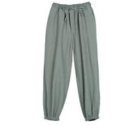 Pantaloni Cinesi Kung Fu Tai Chi Uomo Cotone Lino Arte Marziale Fit Largo