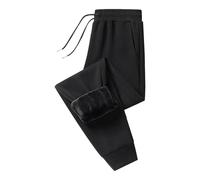 Pantaloni comodi da donna, 46 Plus, in pile, versione coreana, BK1, M