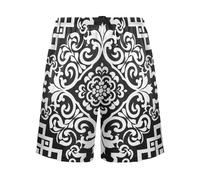 Pantaloni comodi del pigiama degli uomini degli uomini dei pantaloni del pigiama del nero del modello astratto piatto per i pantaloni della tuta, piatto Modello astratto giglio nero, L