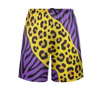 Pantaloni comodi del pigiama degli uomini di Sleepwears della stampa del leopardo giallo-viola per i joggers, Stampa leopardata giallo-viola, M