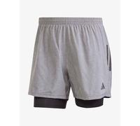 Pantaloni corti adidas Own the Run CLIMACOOL 2-in-1 grigio nero - L
